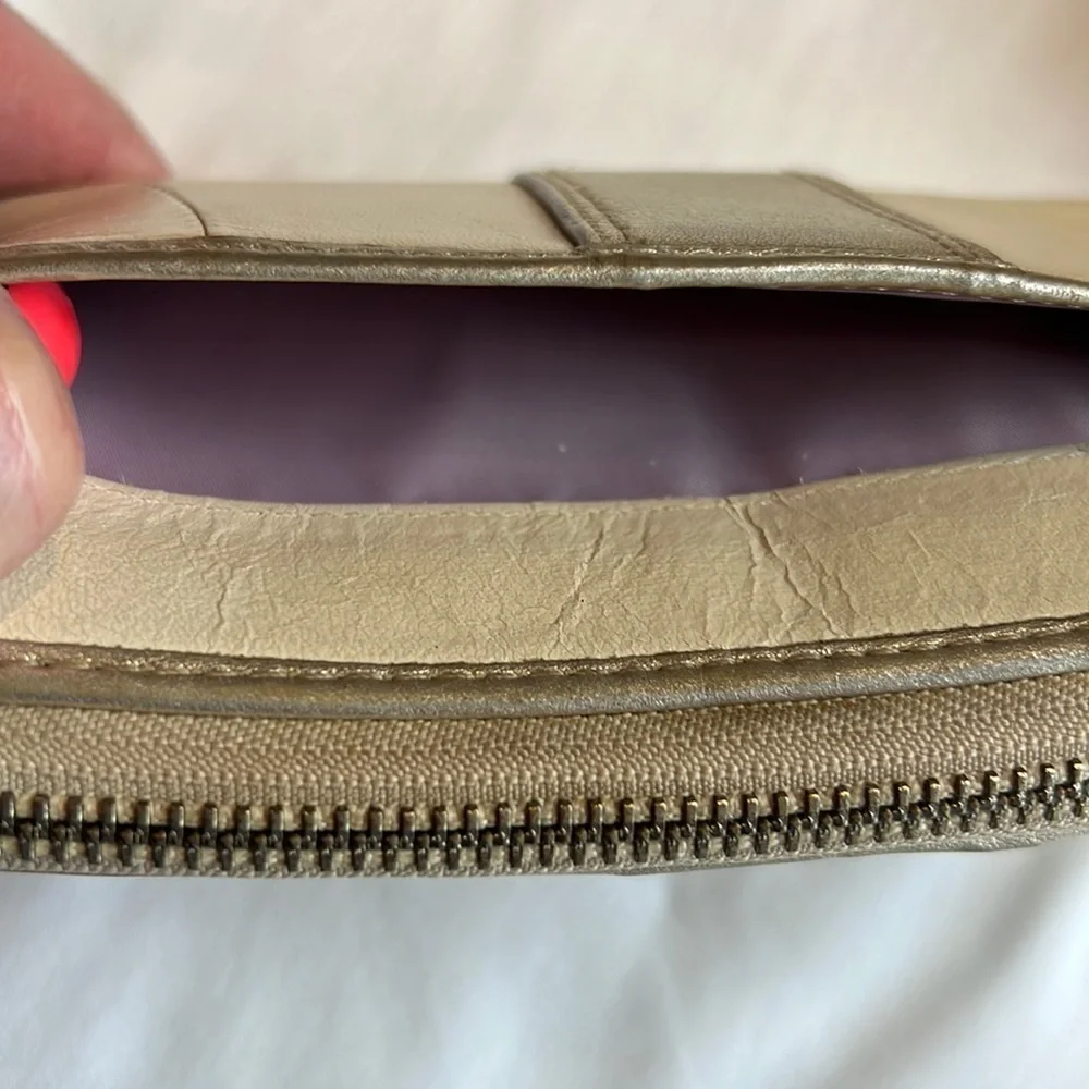 Coach large Gold & Cream Tan Two Tone wallet